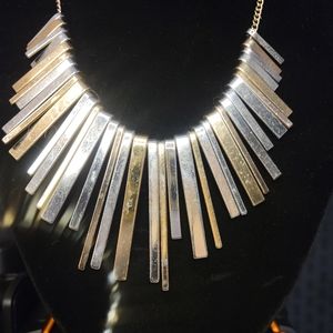 Silver and gold toned mid chest necklace